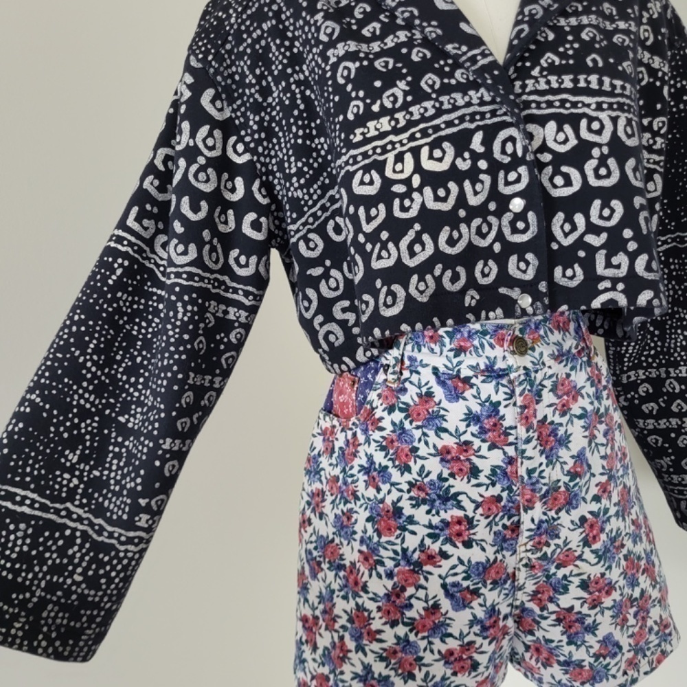 80's Le Chataeu blazer cropped vintage 90s jacket abstract crop - Picture 4 of 13